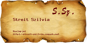 Streit Szilvia névjegykártya